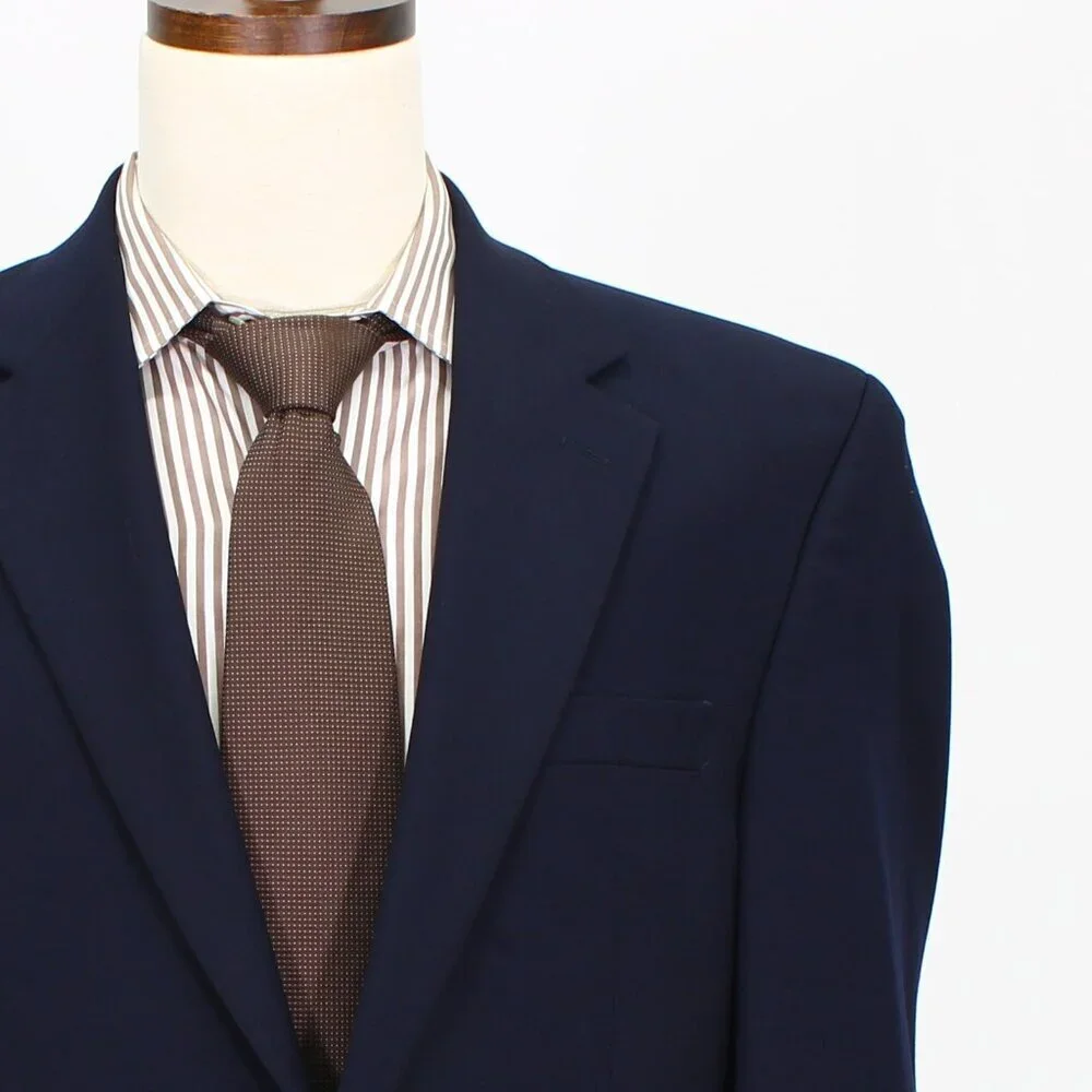 Michael Kors 42R Navy Solid 2-Button Sport Coat Blazer Jacket W035